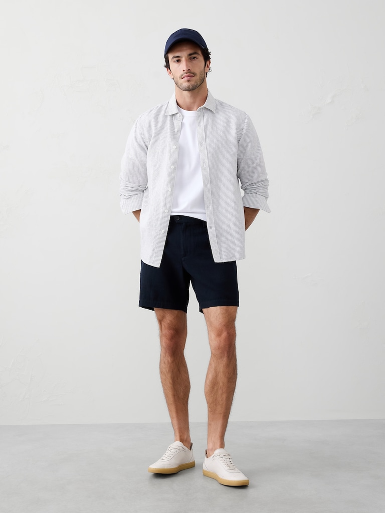 Slim-Fit 7" Linen-Blend Short