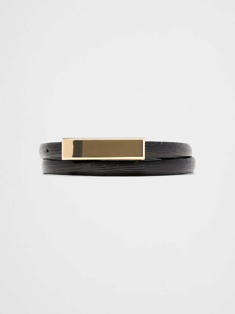 Leather Ultra Skinny Dress Belt