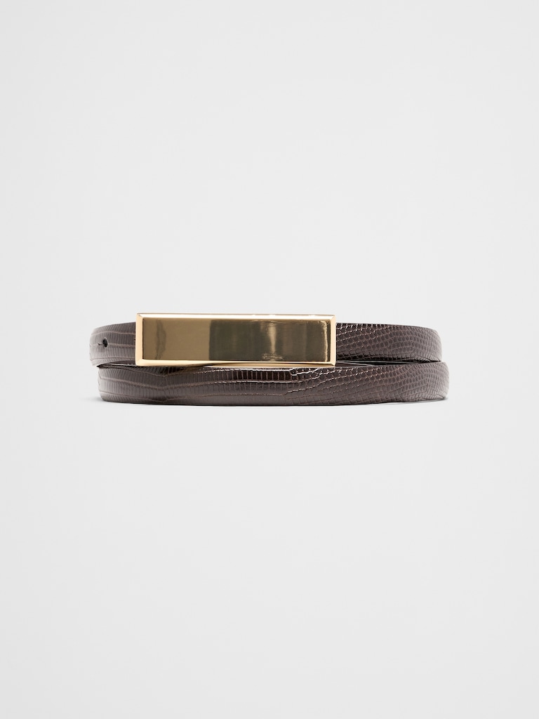 Leather Ultra Skinny Dress Belt