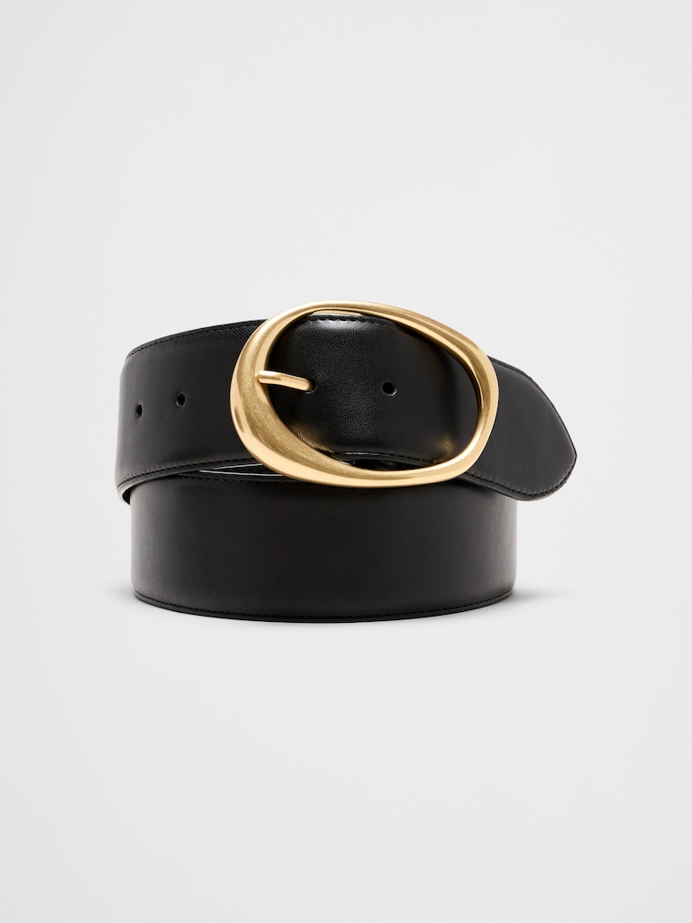 Vegan Suede Organic Buckle Wide Belt