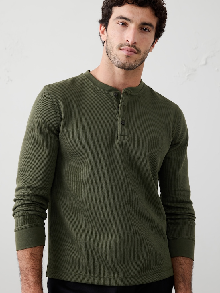 Waffle Knit Henley