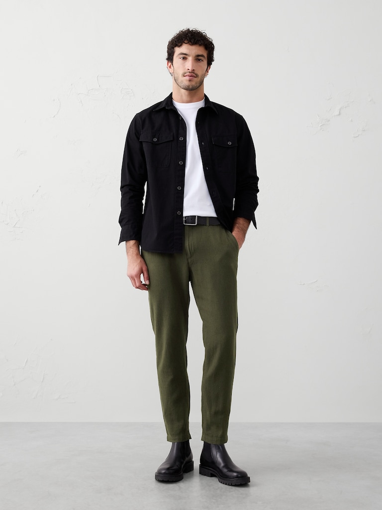 Athletic-Fit Linen-Blend Pant