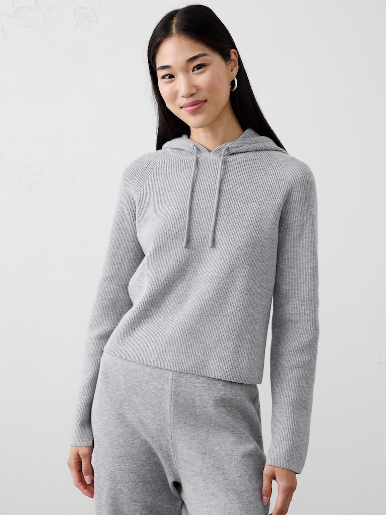 Ribbed Sweater Hoodie