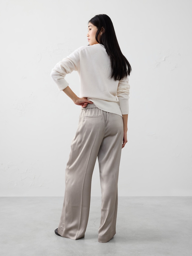 Hayden Wide-Leg High-Rise Silky Pull-On Pant