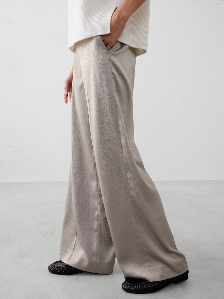 Hayden Wide-Leg High-Rise Silky Pull-On Pant