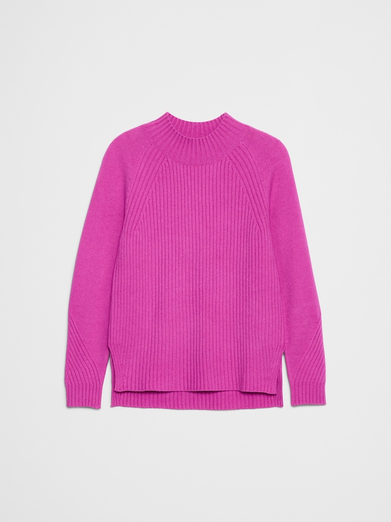 Ribbed Mock-Neck Sweater
