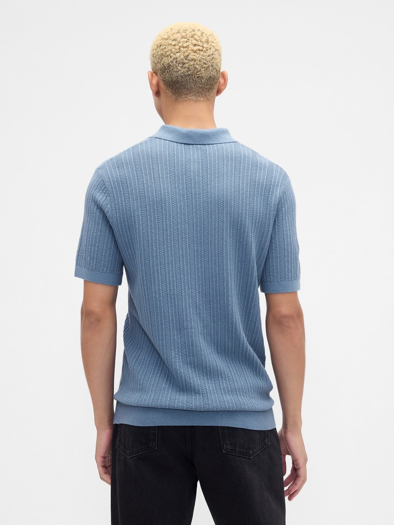 Textured Sweater Polo Shirt