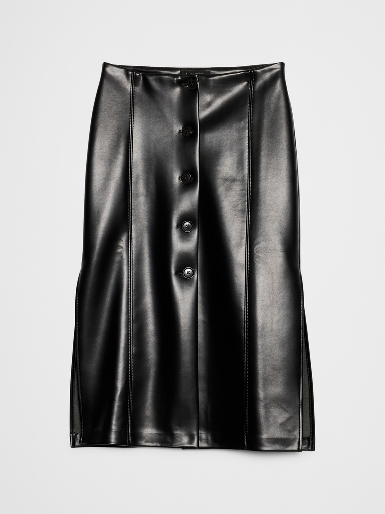 Vegan Leather Midi Skirt