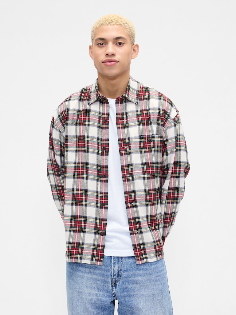 Flannel Shirt in Boxy Fit