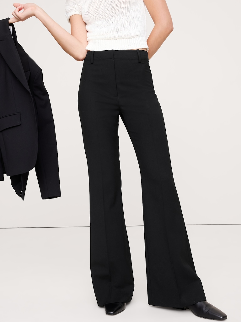 High-Rise Flare Italian Wool Pant
