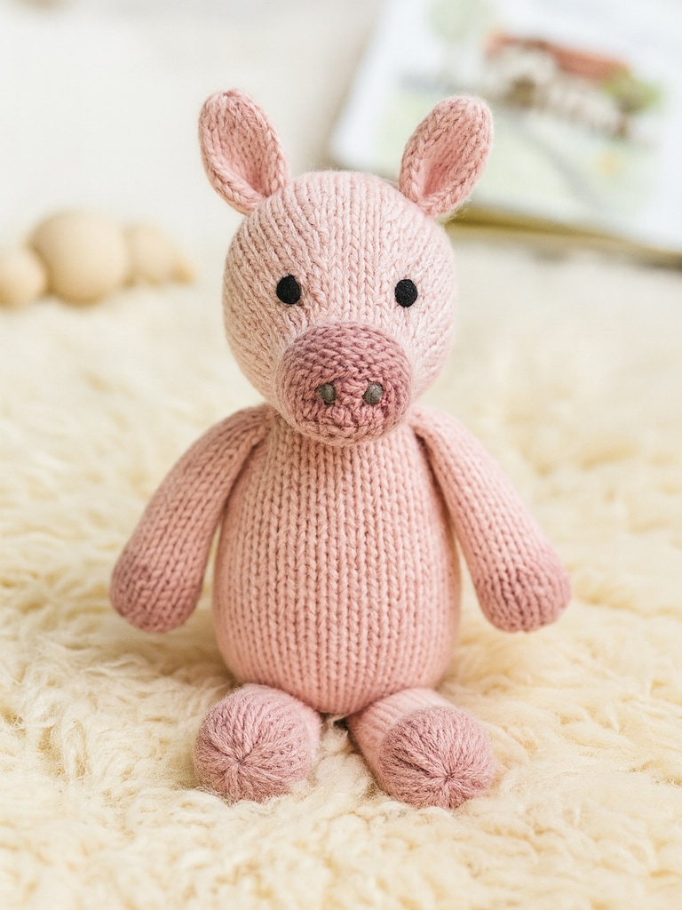 Pig Knit Toy