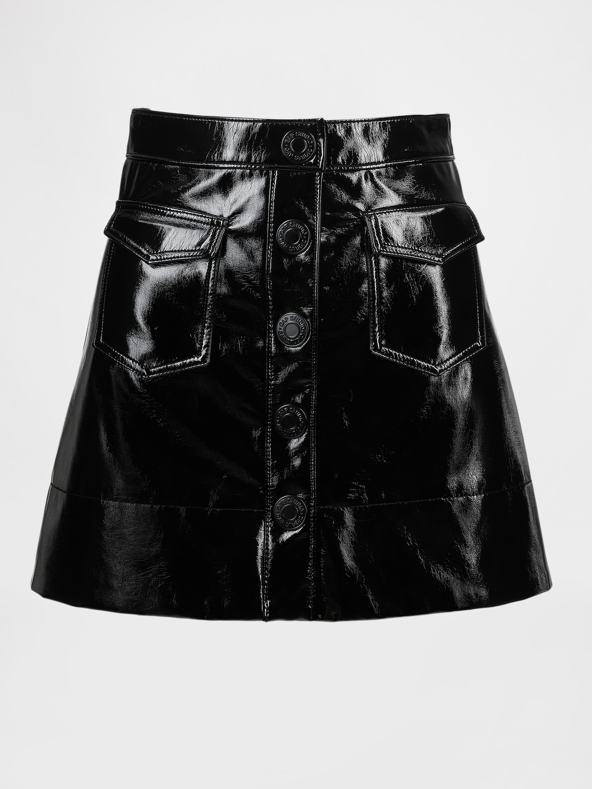 GapStudio Vegan Patent Leather Mini Skirt