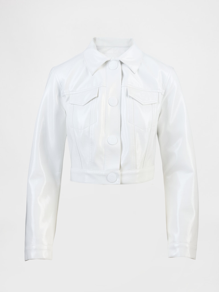 GapStudio Vegan Patent Leather Crop Jacket