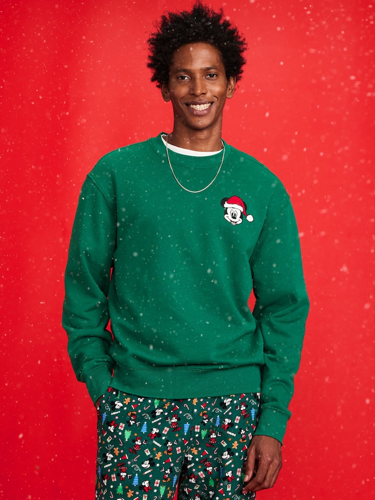 Old Navy x Disney Mickey Mouse Oversized Holiday-Graphic Sweatshirt for Men