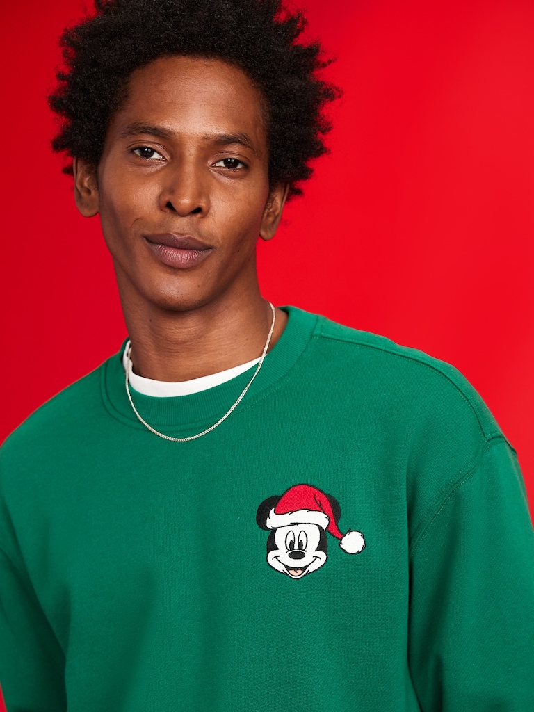 Old Navy x Disney Mickey Mouse Oversized Holiday-Graphic Sweatshirt for Men