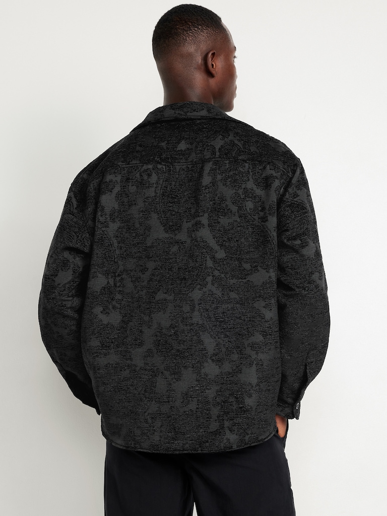 Oversized Button-Down Jacquard Shirt