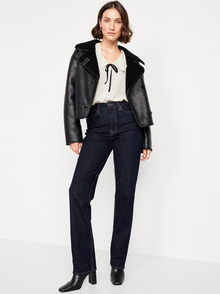 Crepe Button-Down Top