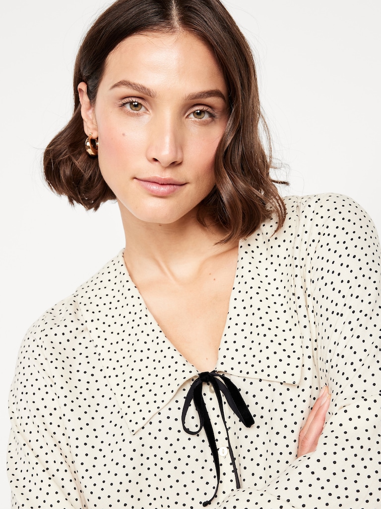 Crepe Button-Down Top