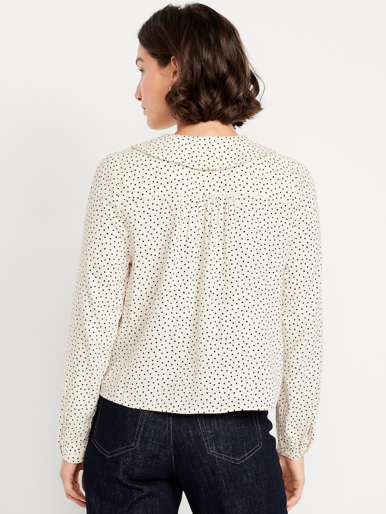 Crepe Button-Down Top
