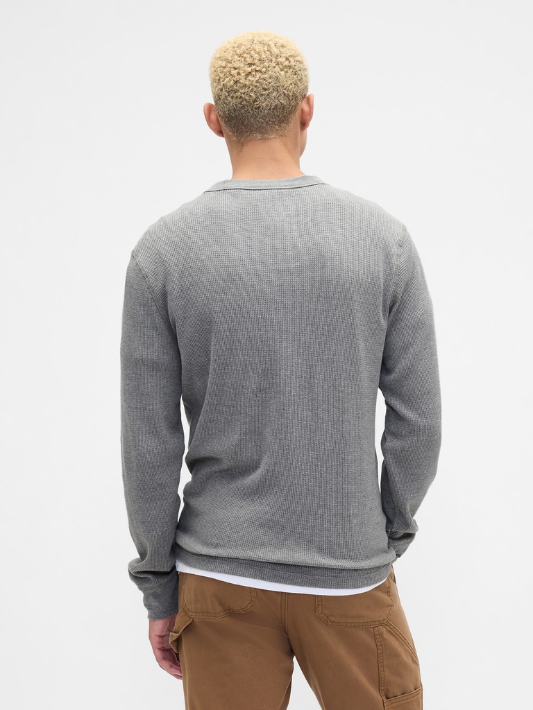 Waffle-Knit Crewneck T-Shirt