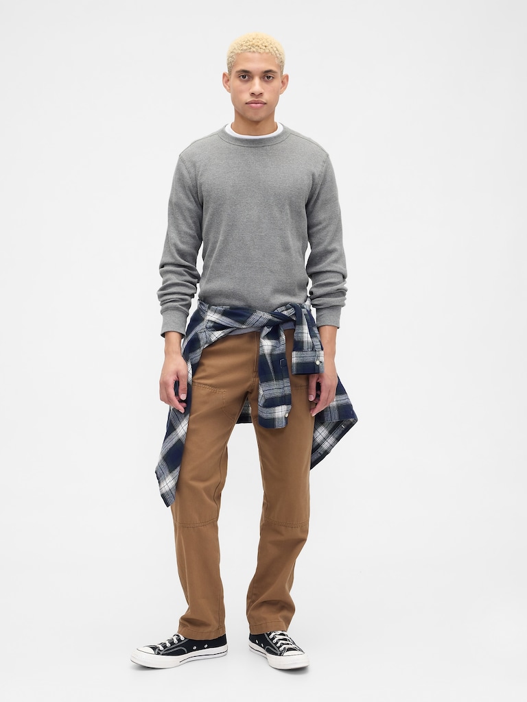 Waffle-Knit Crewneck T-Shirt