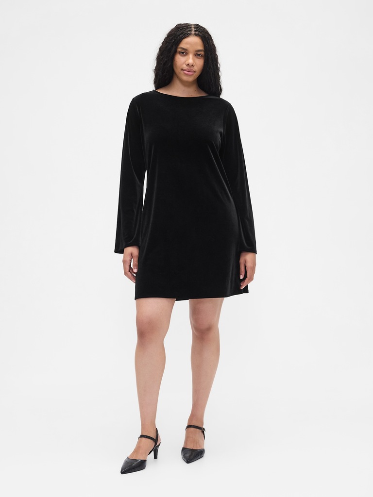 Satin Boatneck Mini Dress