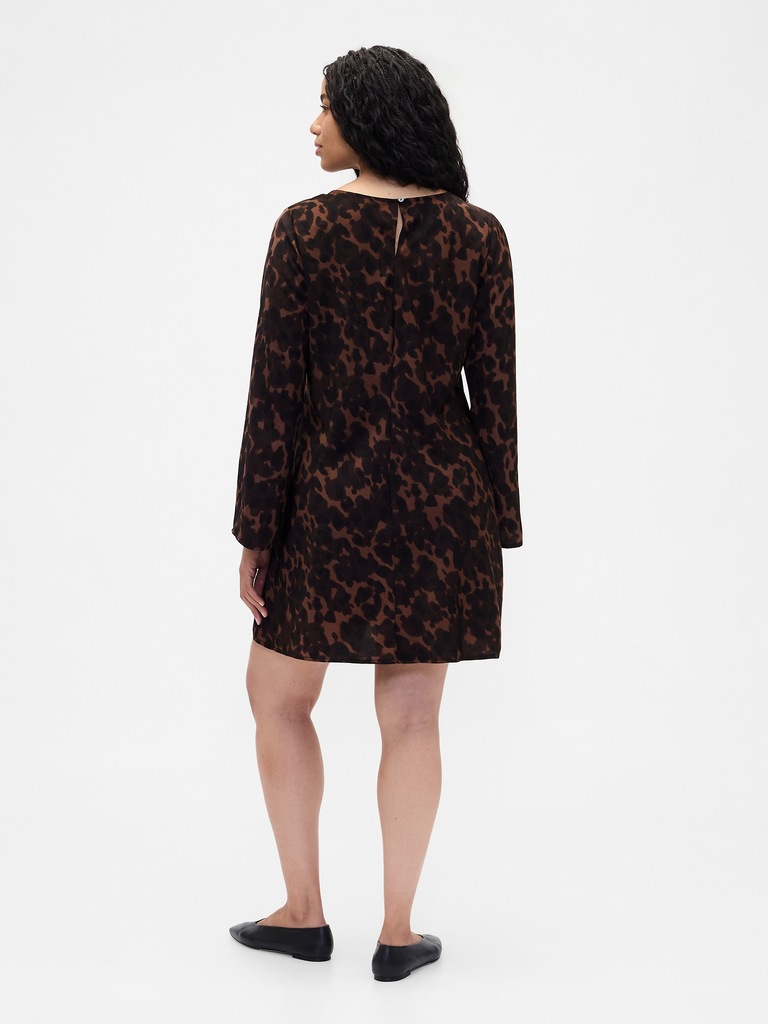 Satin Boatneck Mini Dress