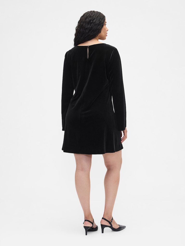 Satin Boatneck Mini Dress