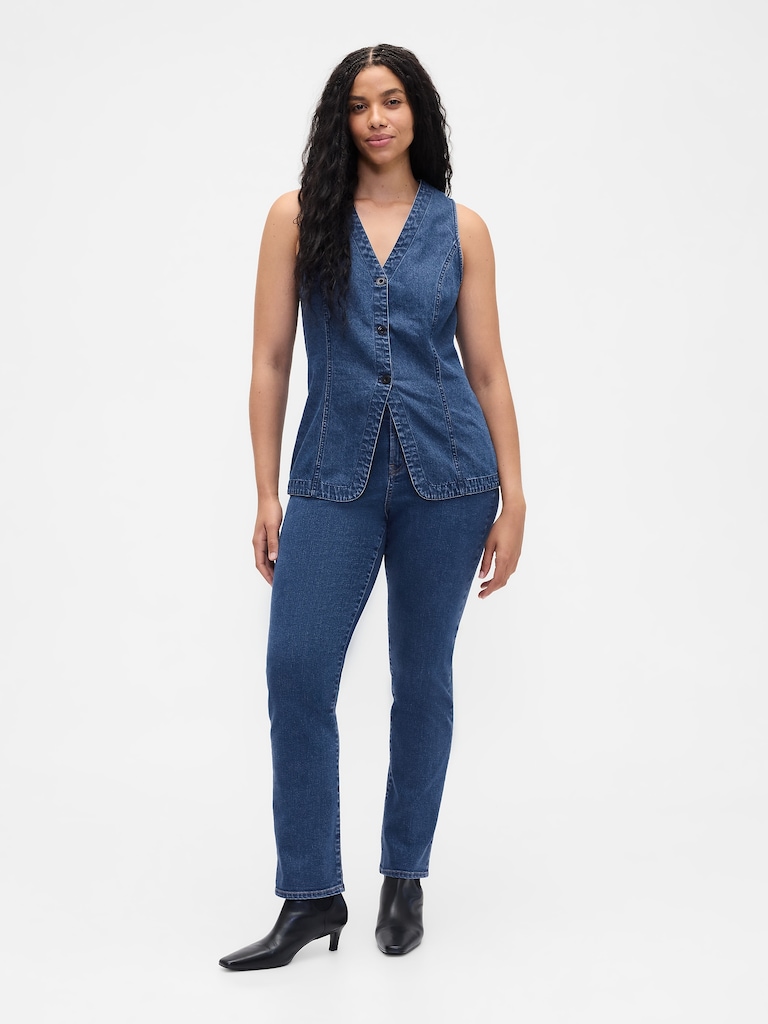 Mid Rise Classic Straight Jeans