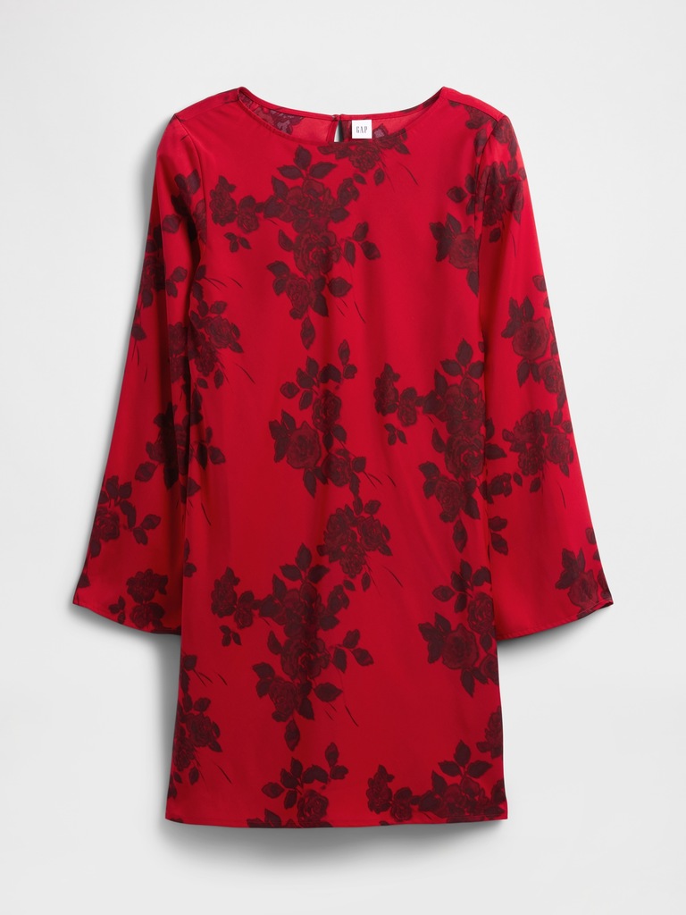 Satin Boatneck Mini Dress