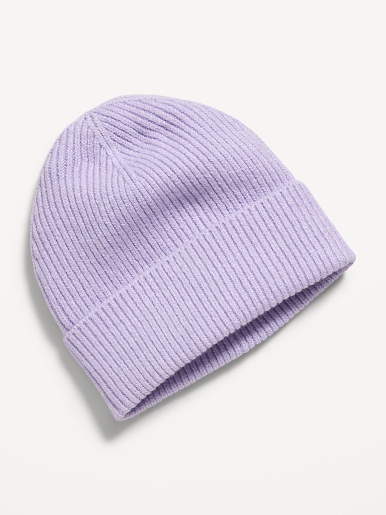 Rib-Knit Cuffed Beanie for Women