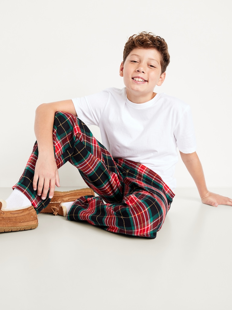 Gender-Neutral Plaid Flannel Pajama Pants for Kids