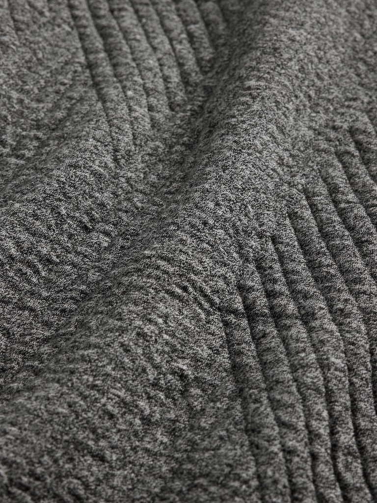GapFit Quilted Jacquard Knit Funnel-Neck Pullover