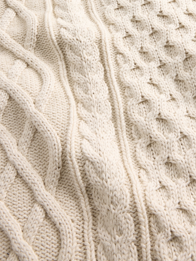 100% Cotton Oversized Cable-Knit Sweater