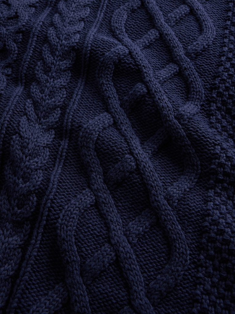 100% Cotton Oversized Cable-Knit Sweater
