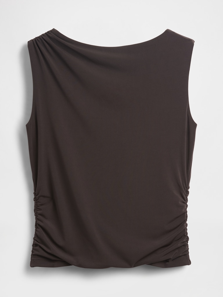 Ruched Boatneck Top