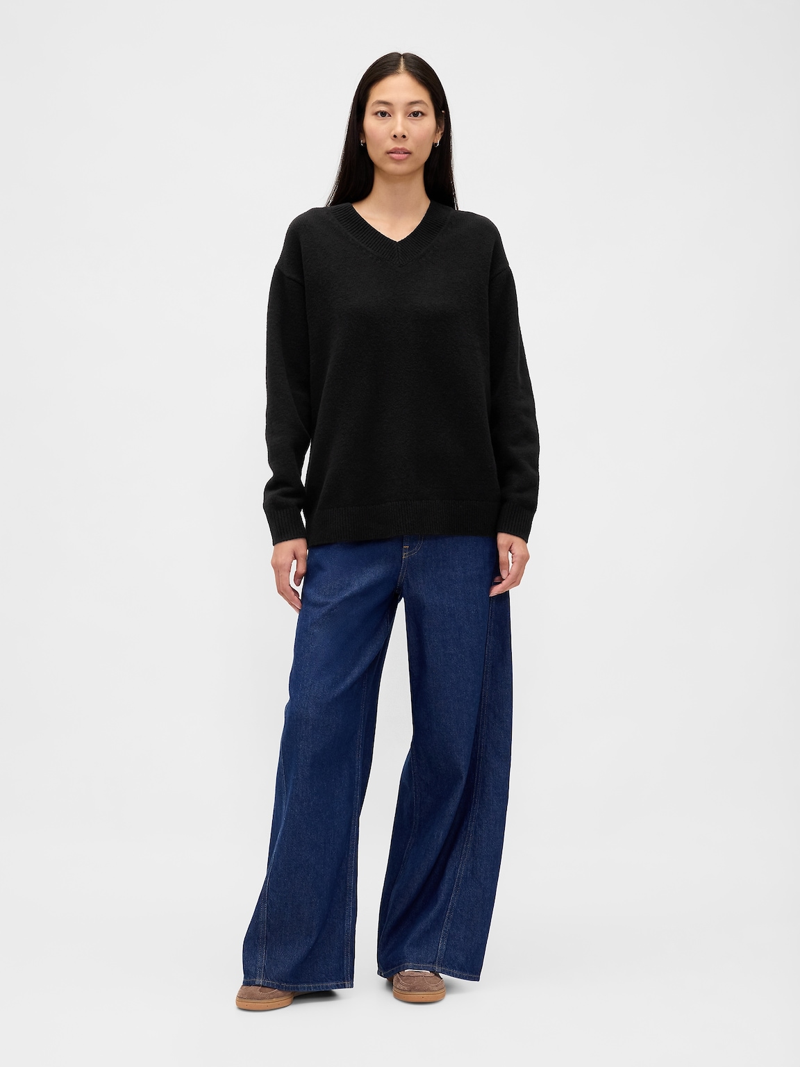 CashSoft Oversized V-Neck Sweater