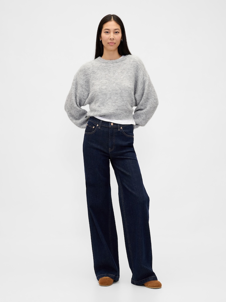 Fuzzy Oversized Crewneck Sweater