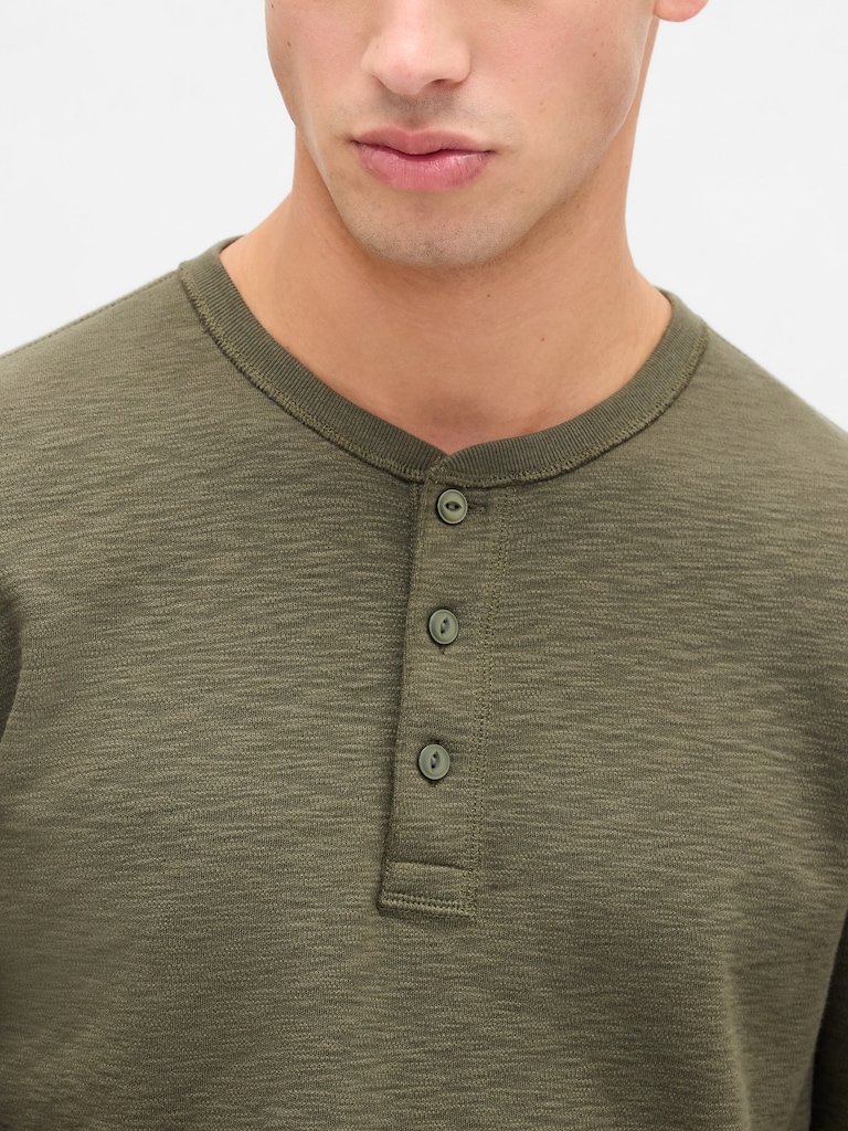 Double-Knit Henley T-Shirt