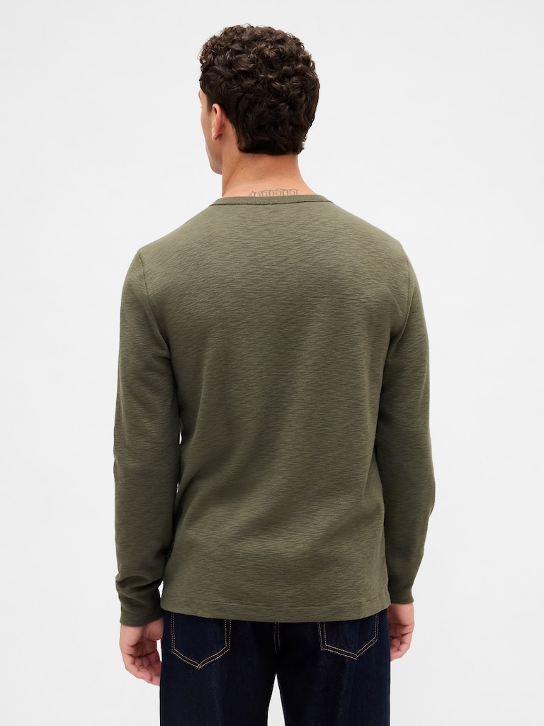 Double-Knit Henley T-Shirt