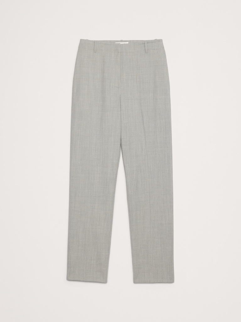 High-Rise Slim Italian Wool Ankle Pant