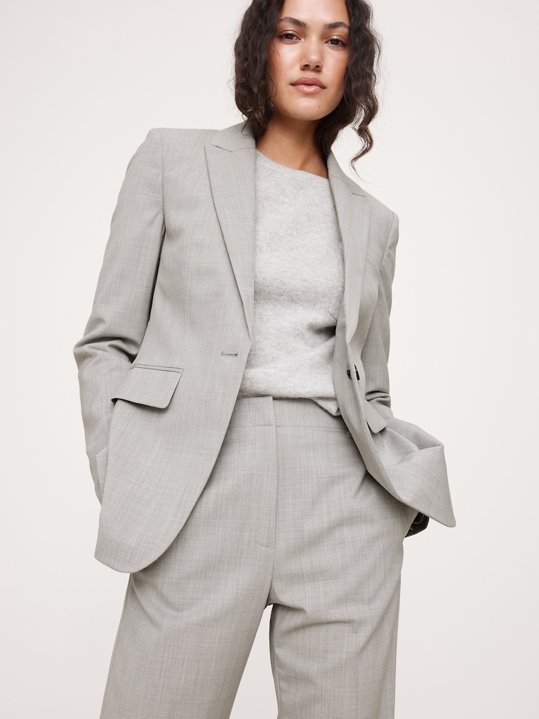 High-Rise Slim Italian Wool Ankle Pant