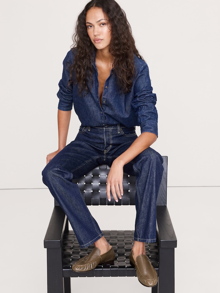 Leather Moc-Toe Loafer