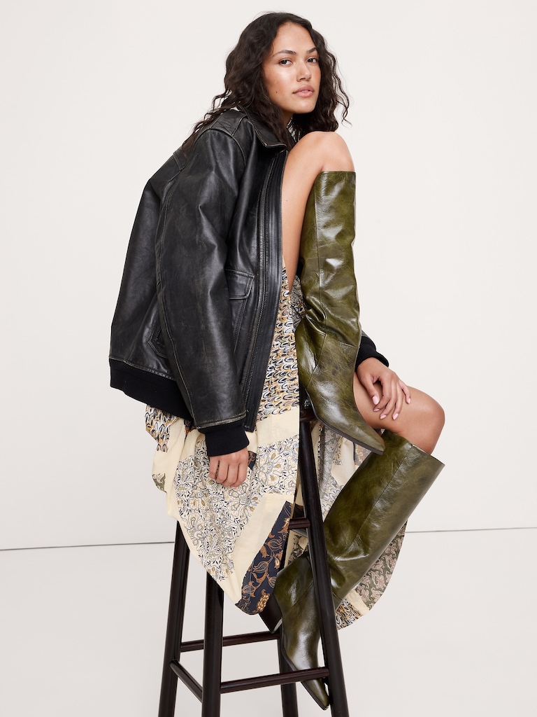 Italian Leather Knee-High Boot