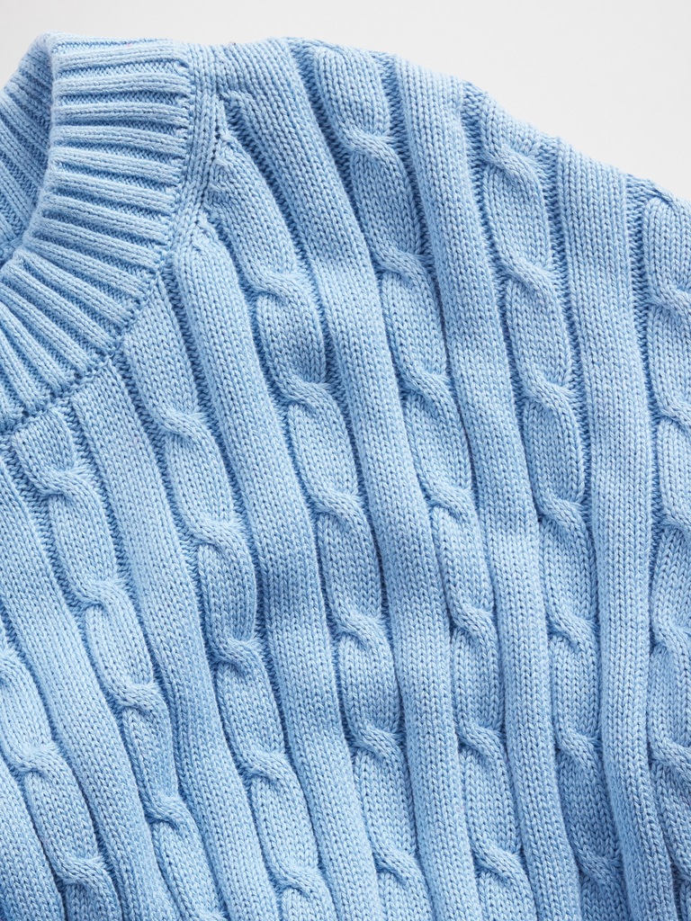 Relaxed Cable-Knit Crewneck Sweater
