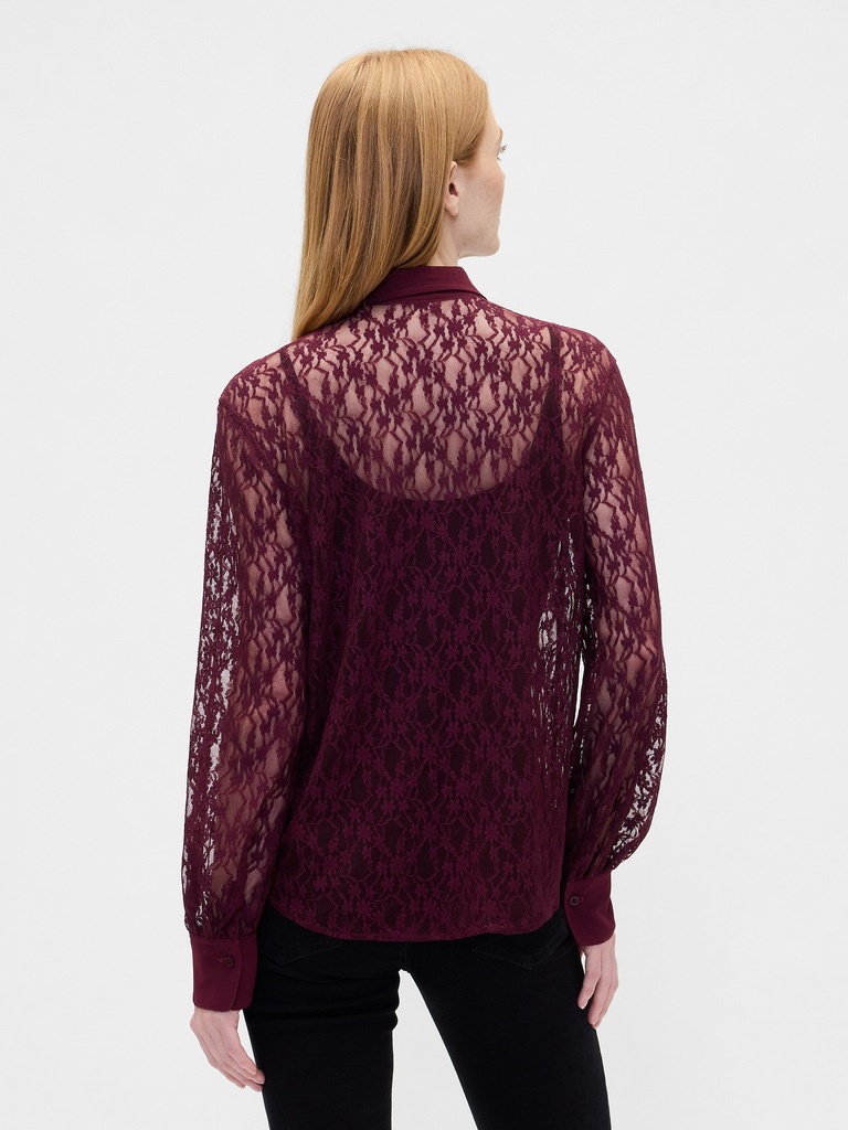 Relaxed Sheer Lace Shirt