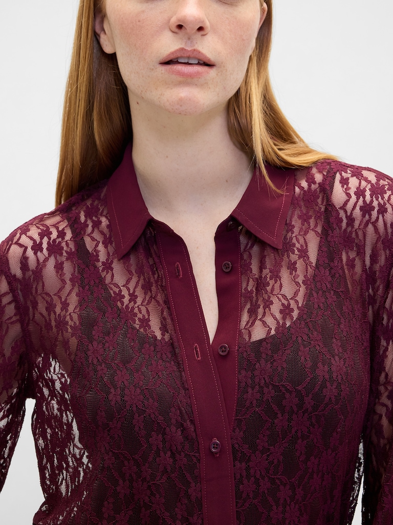 Relaxed Sheer Lace Shirt