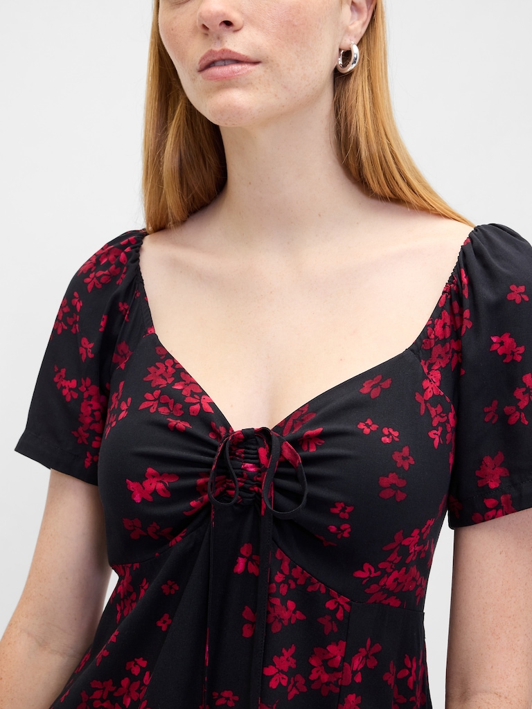 Puff Sleeve Midi Dress