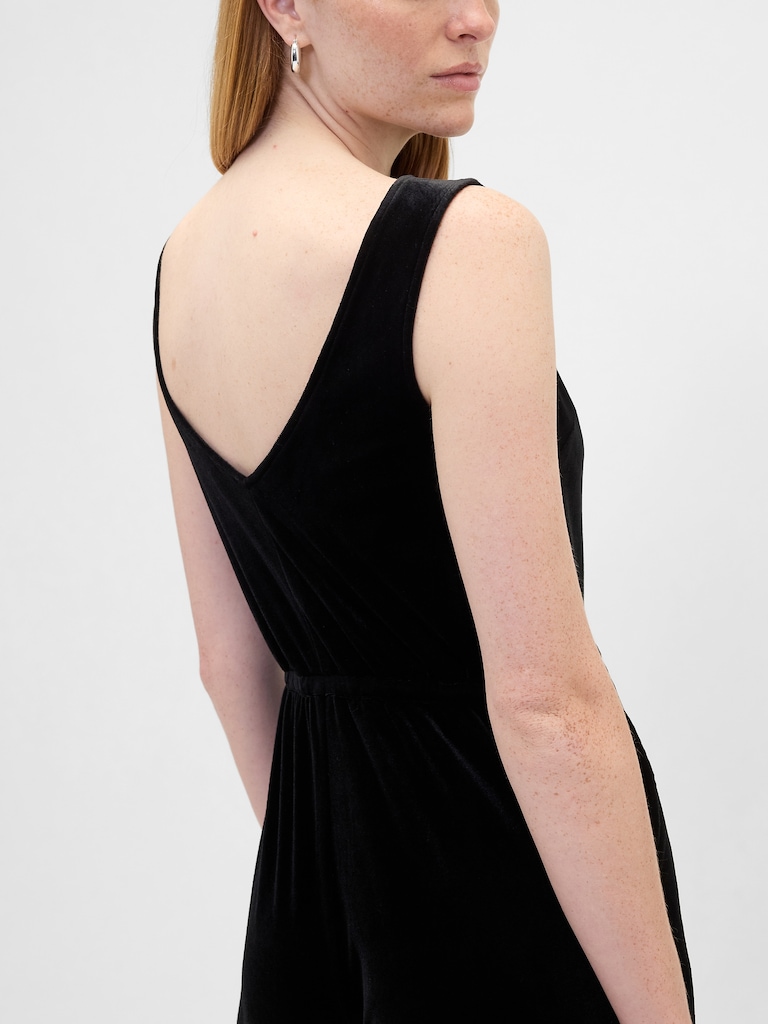 Recycled Velour Wide-Leg Jumpsuit