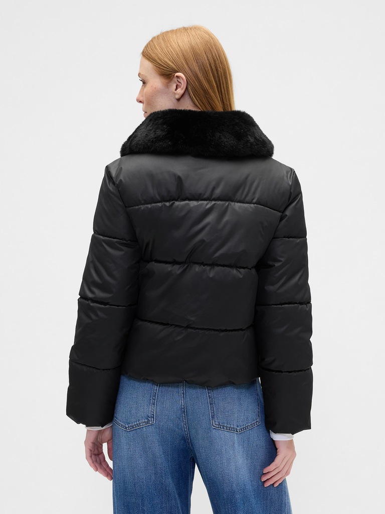 100% Recycled Relaxed Short Puffer Jacket
